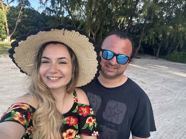 us on the beach