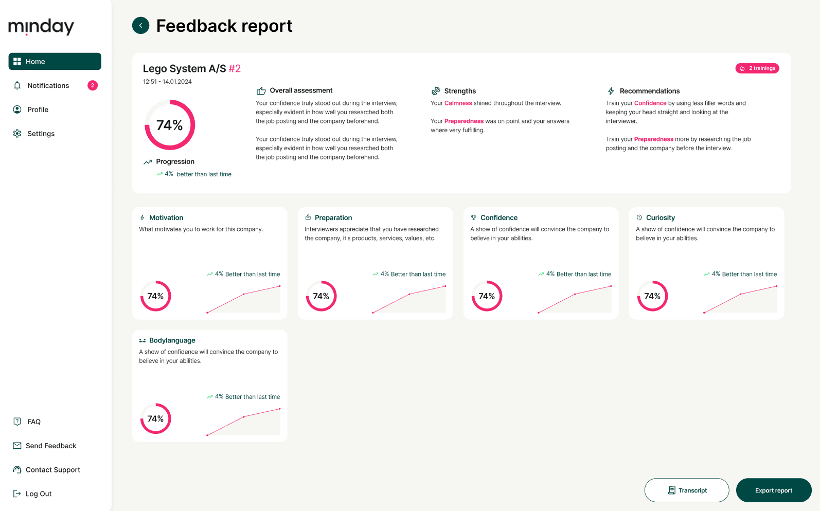 Everytalk.ai feedback interface