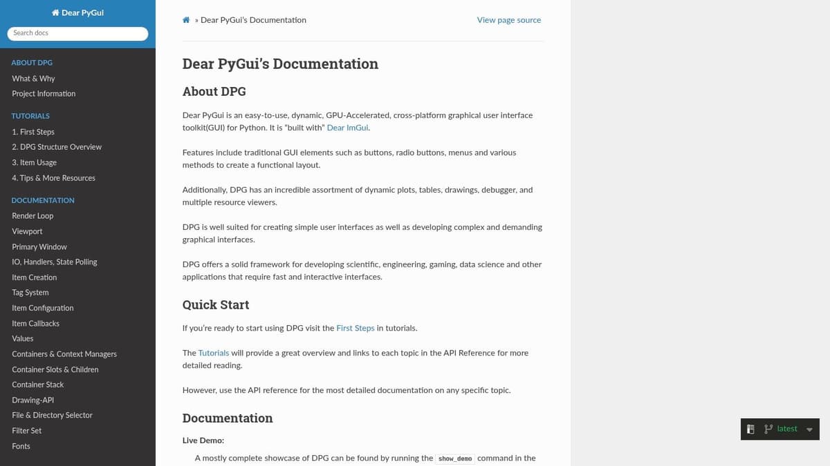 Dear PyGui