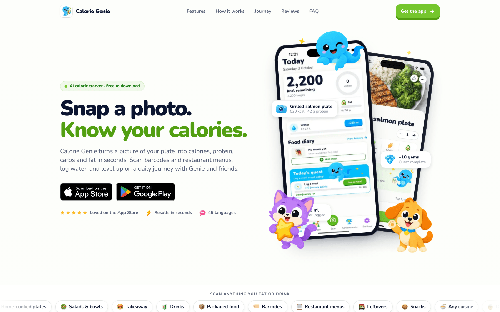 Calorie Genie, an iOS and Android app built by Digital Souls Studios